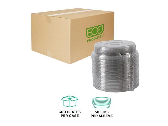 Eco-Products EP-P013LID 100% Recycled Content Round Plate Lids - Plastic - 9' dia x 1.5' h - Clear - 300/Carton