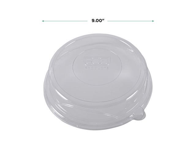 Eco-Products EP-P013LID 100% Recycled Content Round Plate Lids - Plastic - 9' dia x 1.5' h - Clear - 300/Carton