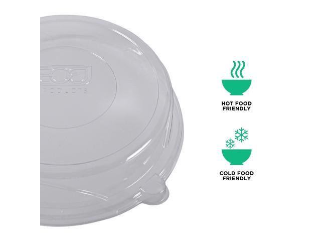Eco-Products EP-P013LID 100% Recycled Content Round Plate Lids - Plastic - 9' dia x 1.5' h - Clear - 300/Carton