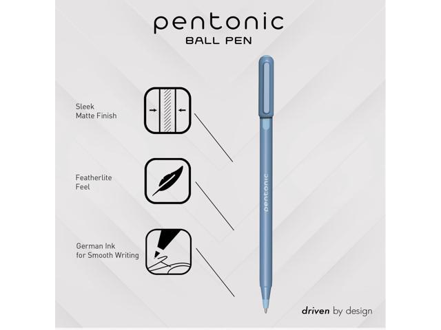 PENTONIC Gel Pen Stick Fine 0.7 mm Blue Ink Frosted Blue Barrel 10/Pack PEN13085