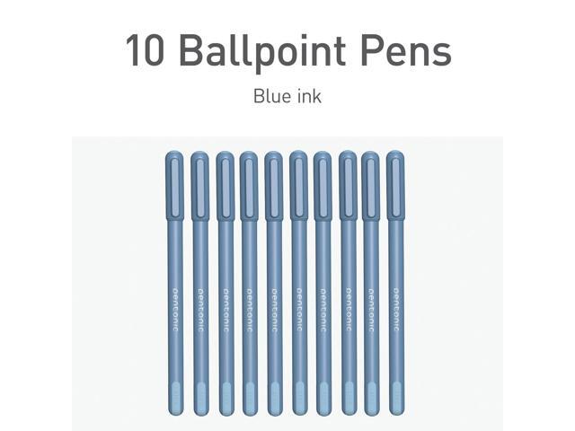 PENTONIC Gel Pen Stick Fine 0.7 mm Blue Ink Frosted Blue Barrel 10/Pack PEN13085