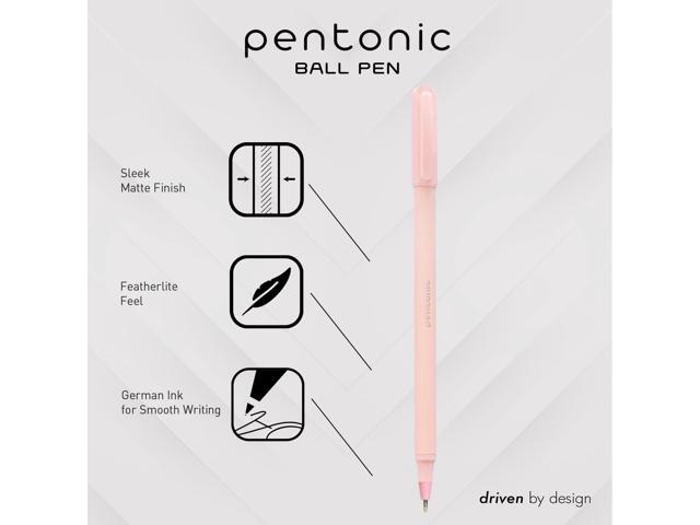 PENTONIC Gel Pen Stick Fine 0.7 mm Red Ink Pale Pink Barrel 10/Pack PEN13087