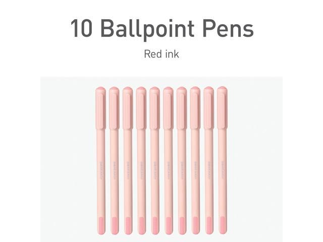 PENTONIC Gel Pen Stick Fine 0.7 mm Red Ink Pale Pink Barrel 10/Pack PEN13087