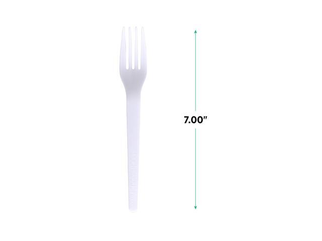 Eco-Products EP-S017-W Plantware CPLA Cutlery Individually Wrapped Plastic Fork - White - 1,000/Carton