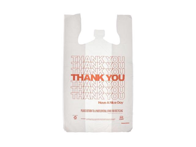 Thank You Bags Thank You Have a Nice Day Labeling Cut-Out Handles 13' x 8' x 23' White/Red 1000/Carton RPTYB6FS