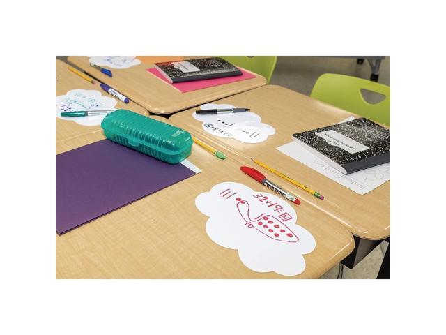 Self Stick Dry Erase Clouds Laminated Foam Surface 7' x 10' White 10/Pack PAC9014