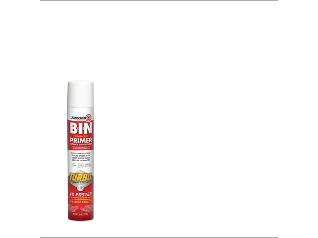 BIN Aerosol Primer with Turbo Spray System Interior Flat White 26 oz Aerosol Can 6/Carton 356880