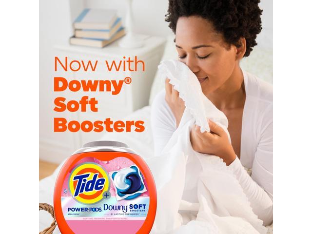 Tide Power PODs 2-in-1 Laundry Detergent Pods with Downy Soft Boosters, Lasting Freshness with April Fresh Scent, 63 Count