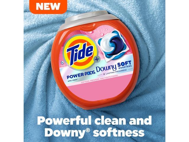 Tide Power PODs 2-in-1 Laundry Detergent Pods with Downy Soft Boosters, Lasting Freshness with April Fresh Scent, 63 Count
