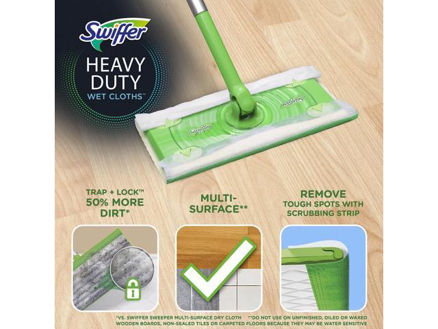 Swiffer Heavy-Duty Wet Refill Cloths 10 x 8 20/Tub 6 Tubs/Carton 76472
