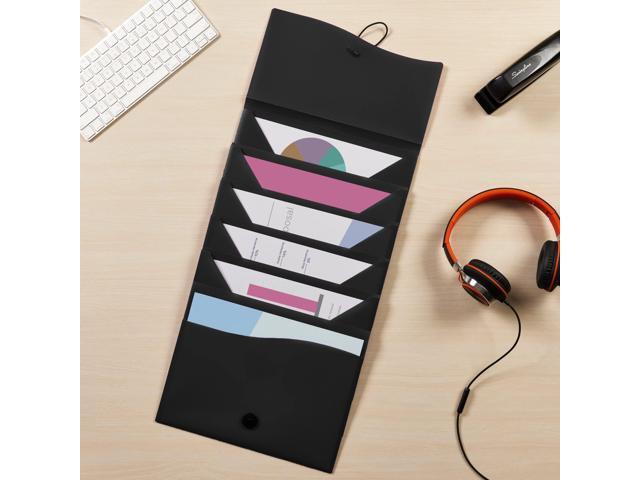 Avery Slide and View Expanding File 6 Sections Letter Size Black 73542