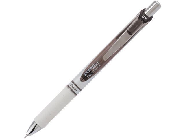 Pentel EnerGel Pearl Gel Pen Retractable Medium Black Ink Dozen BLN77PWA