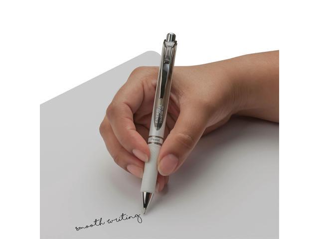 Pentel EnerGel Pearl Gel Pen Retractable Medium Black Ink Dozen BLN77PWA