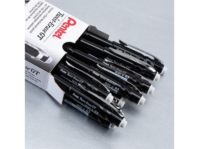 Twist-Erase GT Pencils 0.5 mm HB #2 Black Lead Black Barrel QE205A