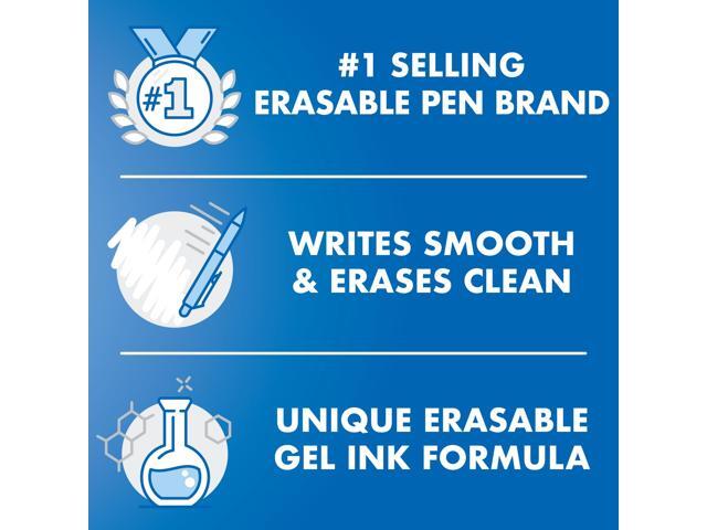 FriXion Synergy Clicker Erasable Gel Pen Retractable Extra-Fine 0.5 mm Black Ink Black/Smoke Barrel Dozen 17363
