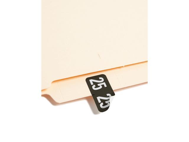 Yearly End Tab File Folder Labels 25 0.75 x 1.5 Black 500/Roll 68325