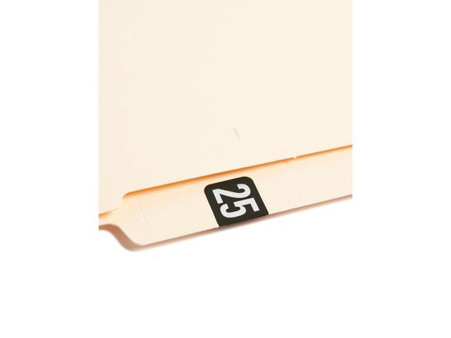 Yearly End Tab File Folder Labels 25 0.75 x 1.5 Black 500/Roll 68325