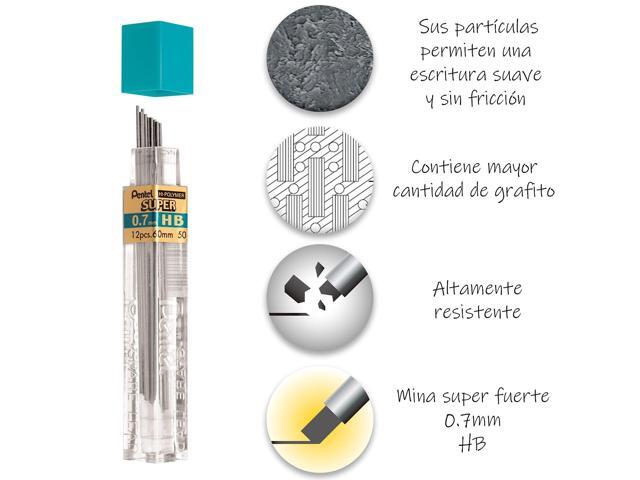Super Hi-Polymer Lead Refill, 0.7 mm, HB, Black, 36/Pack