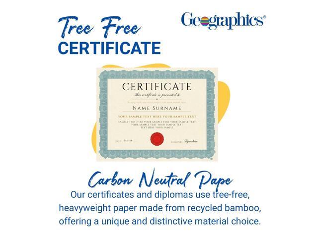 Geographics Tree Free Certificate Natural with Blue Border