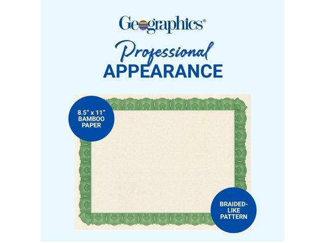 Award Certificates 8.5 x 11 Natural with Green Braided Border 15/Pack 49016