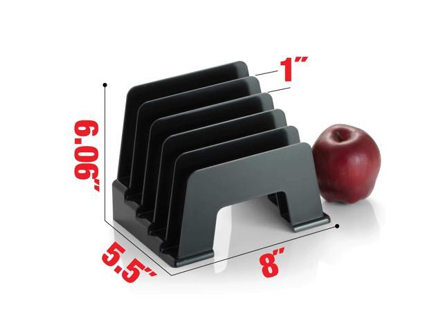 Recycled Incline Mail Sorter 5 Sections Envelopes 8 x 5.5 x 6 Black OIC26002