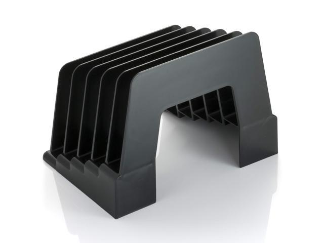 Recycled Incline Mail Sorter 5 Sections Envelopes 8 x 5.5 x 6 Black OIC26002
