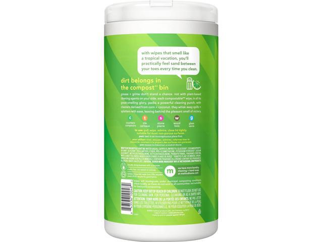 All Purpose Cleaning Wipes 1 Ply Lime and Sea Salt White 70/Canister 6/Carton 338525