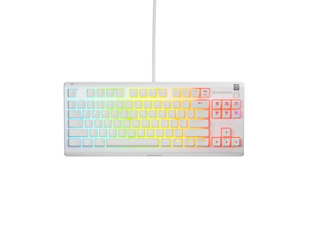 SteelSeries Apex 3 TKL Wired Membrane Whisper Quiet Switch Gaming Keyboard 8 zone RGB Backlighting White
