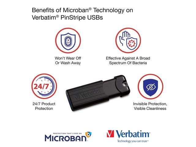 PinStripe USB 3.2 Flash Drive 128 GB Black 49319
