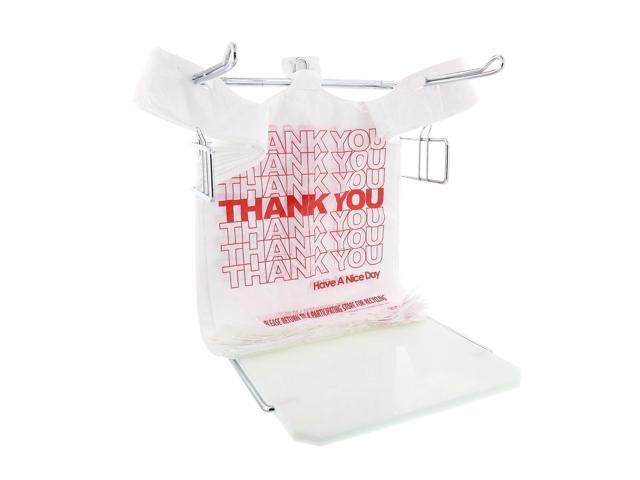 Thank You Bags Thank You Have a Nice Day Labeling Cut-Out Handles 11.5' x 6.5' x 21' White/Red 1000/Carton RPTYB6