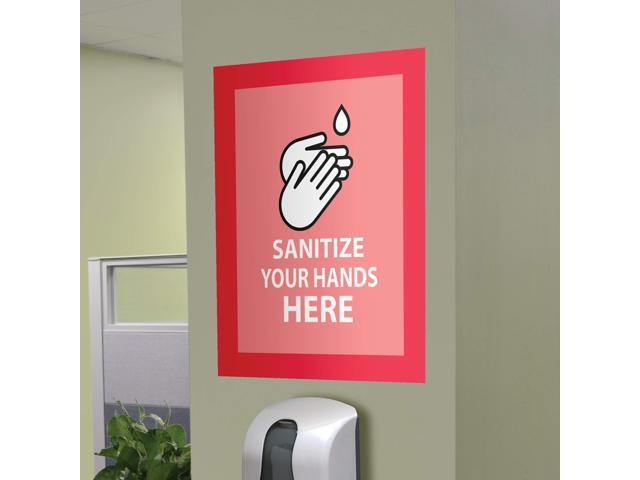 Self Adhesive Sign Holders 11 x 17 Insert Clear with Red Border 2/Pack 68886R