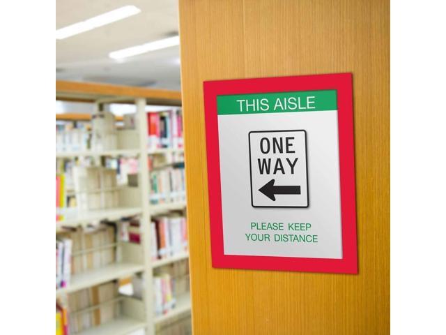 Deflecto Self-Adhesive Sign Holder 8.5x11' Red 68776R