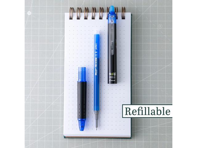 FriXion Synergy Clicker Erasable Gel Pen Retractable Extra-Fine 0.5 mm Blue Ink Black/Blue Barrel Dozen 17369