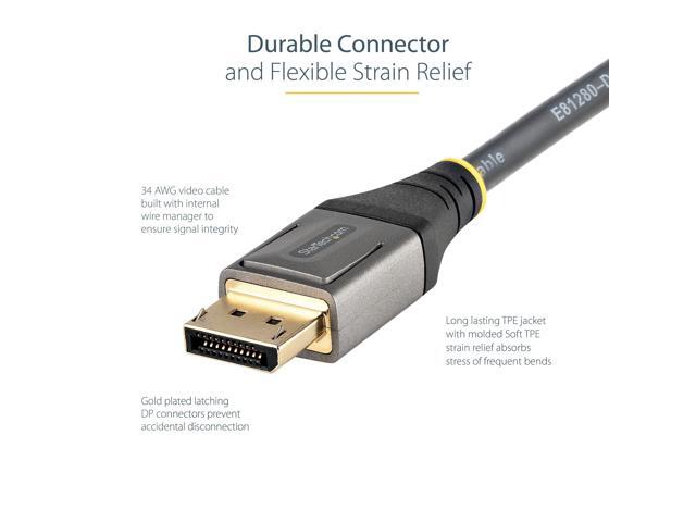 StarTech.com 1ft (30cm) DisplayPort 1.4 Cable 8K 60Hz HDR10 UHD 4K 120Hz Video DP to DP Monitor Cord DP 1.4 Cable M/M - image 3