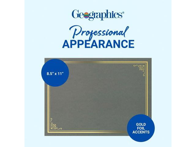 Certificate/Document Cover 9.75' x 12.5' Gray With Gold Foil 5/Pack 49114
