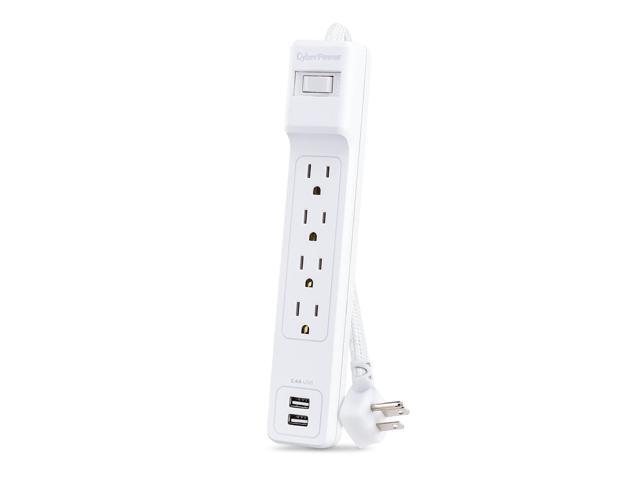 CyberPower P406U Home Office 4 Outlet Surge Protector with 500 J Surge Suppression