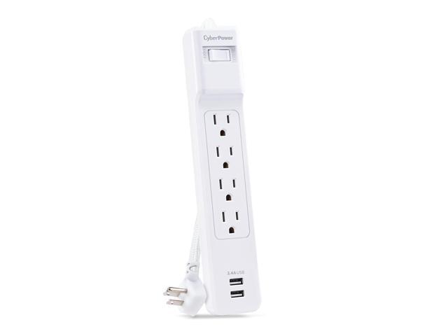 CyberPower P406U Home Office 4 Outlet Surge Protector with 500 J Surge Suppression