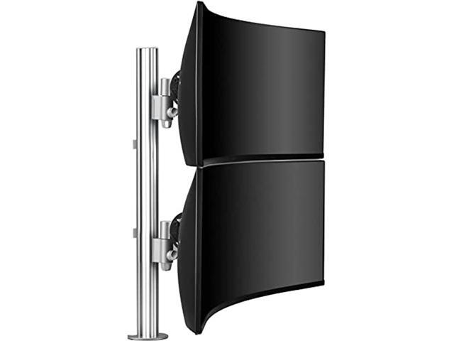 Atdec Heavy-Duty Dual-Monitor Vertical Stack Desktop Mount - White - image 3