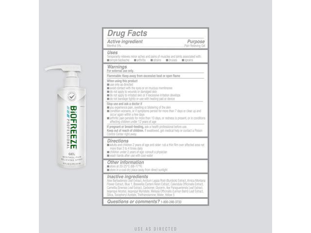 PROFESSIONAL GREEN TOPICAL ANALGESIC PAIN RELIEVER GEL, 16 OZ PUMP