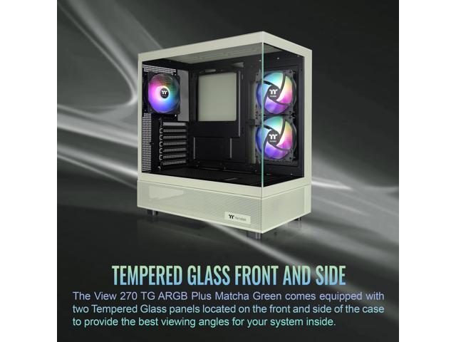 Thermaltake - View 270 Plus TG ARGB Mid Tower E-ATX PC Case - Matcha Green - image 11