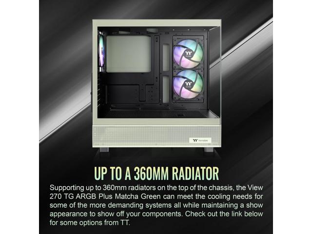 Thermaltake - View 270 Plus TG ARGB Mid Tower E-ATX PC Case - Matcha Green - image 12