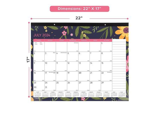 2025-2026 Blueline Academic18-Month Monthly Desk Pad Calendar, 22 x 17, Blossom, July 2025 To December 2026, CA1716BD