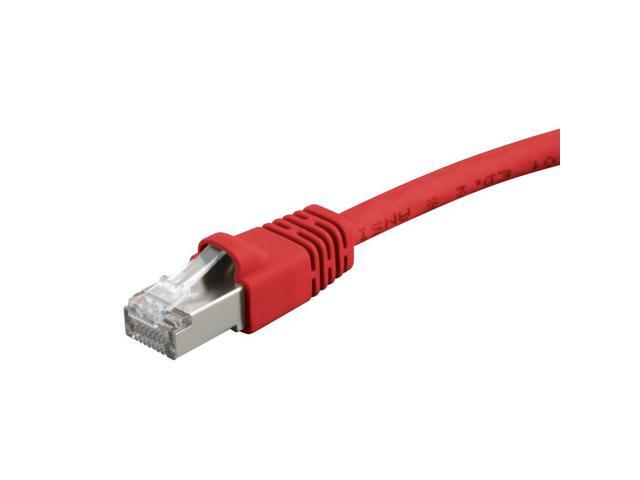 Monoprice Cat6A Ethernet Patch Cable - 7 Feet - Red Network Internet Cord - RJ45, 550Mhz, STP, Pure Bare Copper Wire, 10G, 26AWG