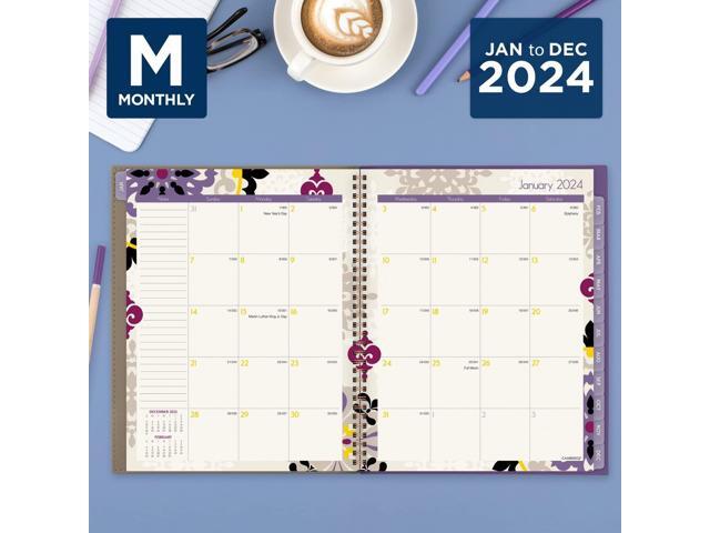 Vienna Weekly/Monthly Appointment Book 11 x 8.5 Purple 2024 122905