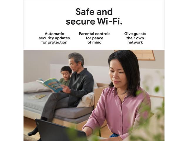 Google Nest WiFi 6E Pro, Fast Whole Home Coverage, Mesh Router - 4 Pack - Snow