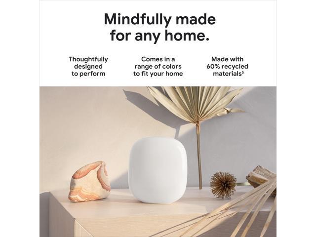 Google Nest WiFi 6E Pro, Fast Whole Home Coverage, Mesh Router - 4 Pack - Snow