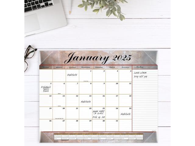 At-A-Glance Marbled Desk Pad 22 x 17 Marble Burgundy 2026 89702