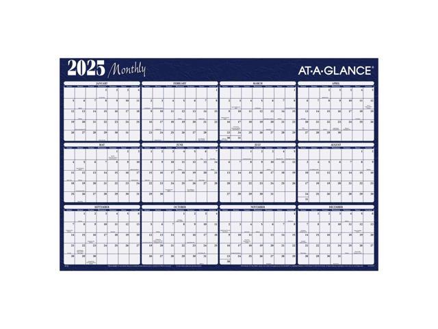AT-A-GLANCE 2026 Horizontal Reversible Erasable Yearly Wall Calendar, Red and Blue, Extra Large, 48' x 32'