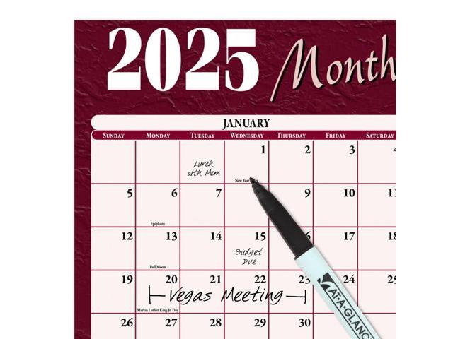 AT-A-GLANCE 2026 Horizontal Reversible Erasable Yearly Wall Calendar, Red and Blue, Extra Large, 48' x 32'