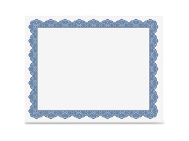 Geographics Optima Blue Blank Award Certificate Paper with Gold Foil Seals, 8.5 x 11', Seal 1.75' (Pack of 25)